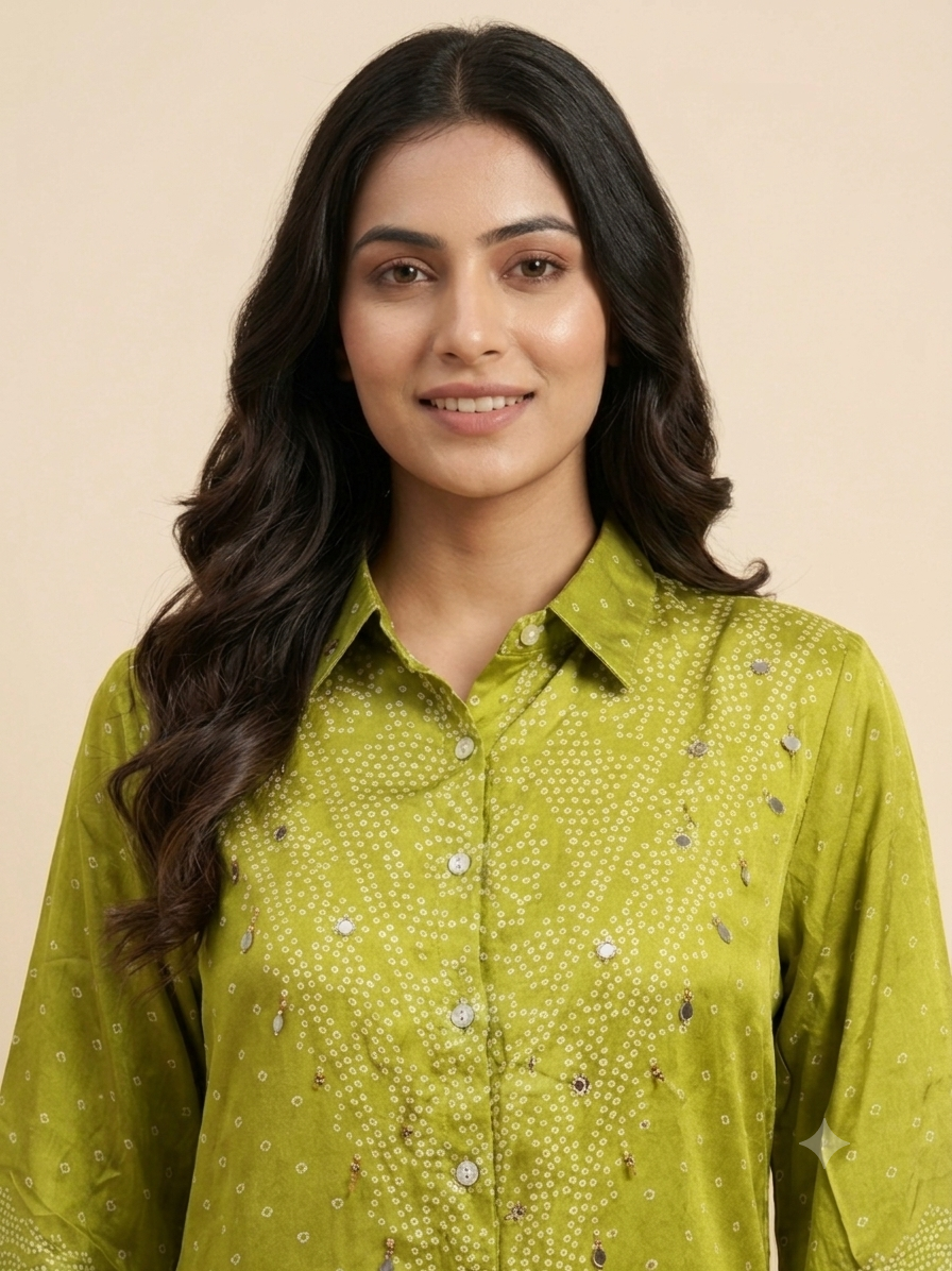 Luxury Olive Green Corporate Wear Shirt