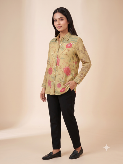 Premium Beige Office Shirt for Women