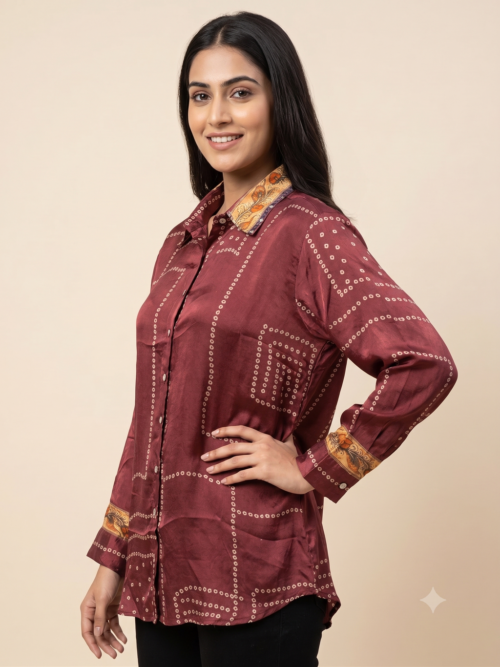 Premium Maroon Women's Office Shirt