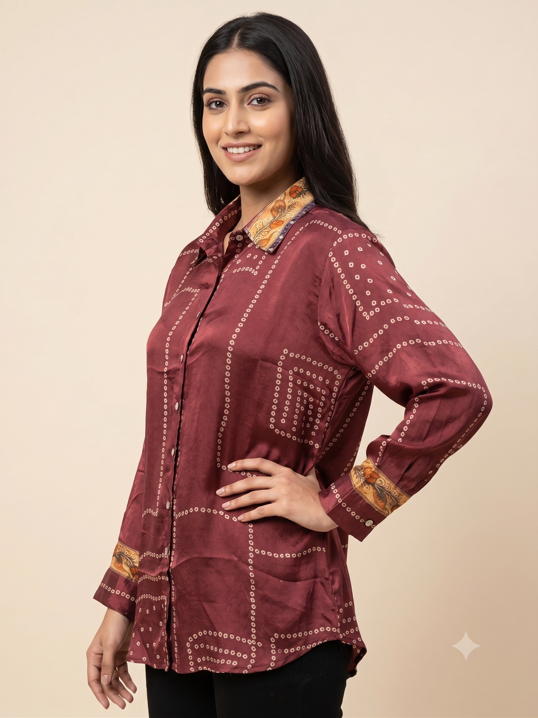 Premium Maroon Women's Office Shirt