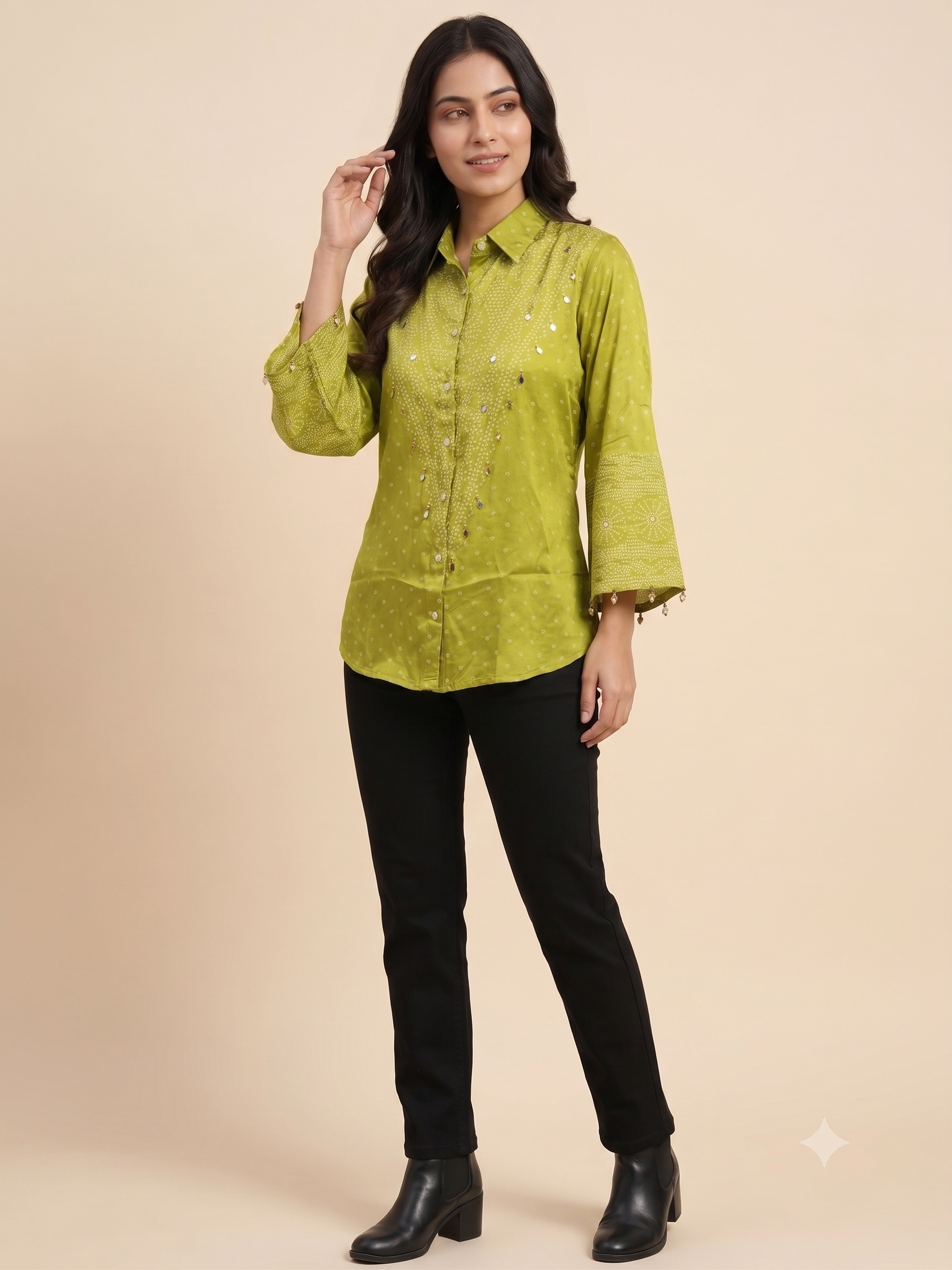 Luxury Olive Green Corporate Wear Shirt