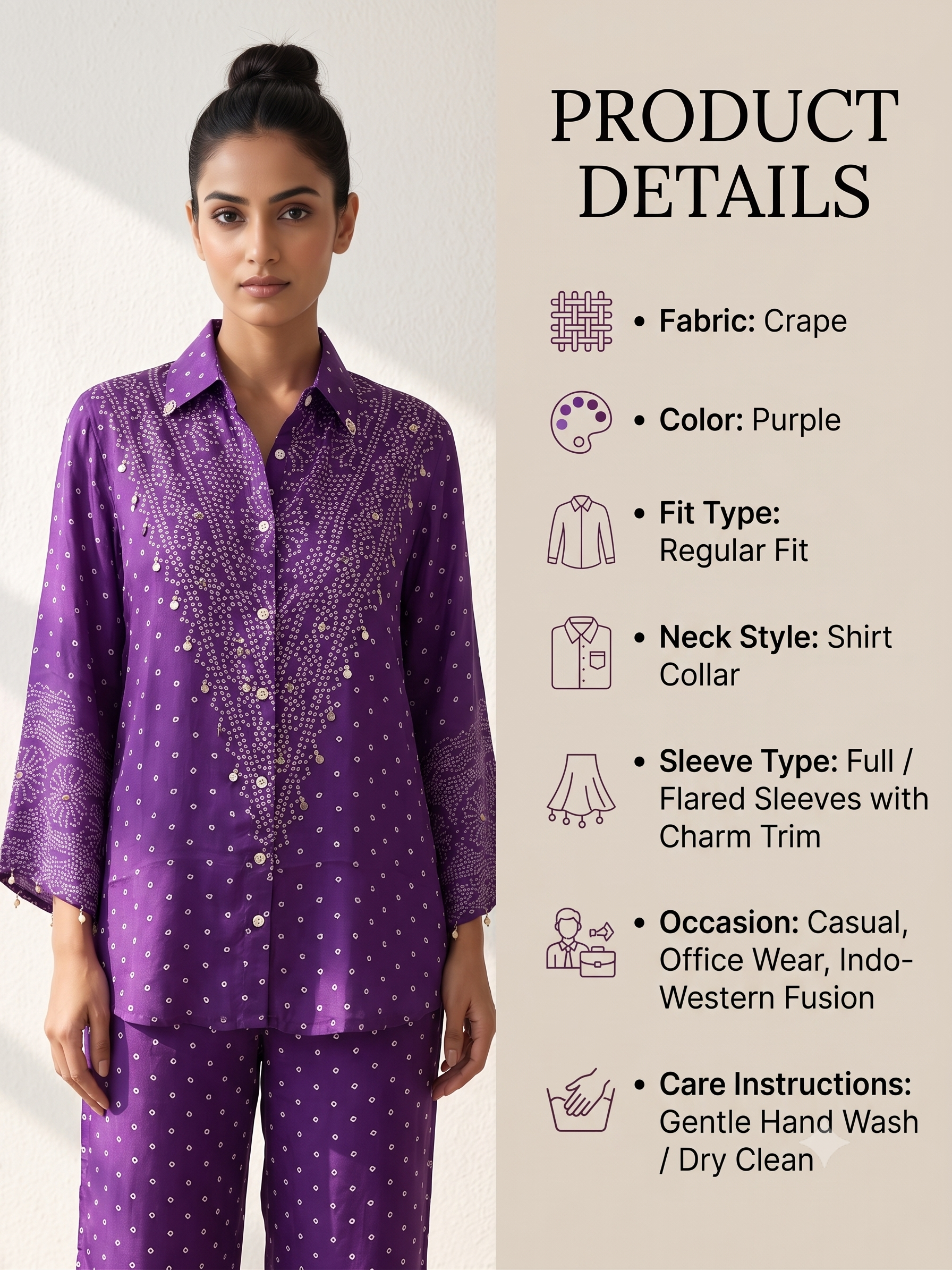 Premium Purple Women's Office Shirt