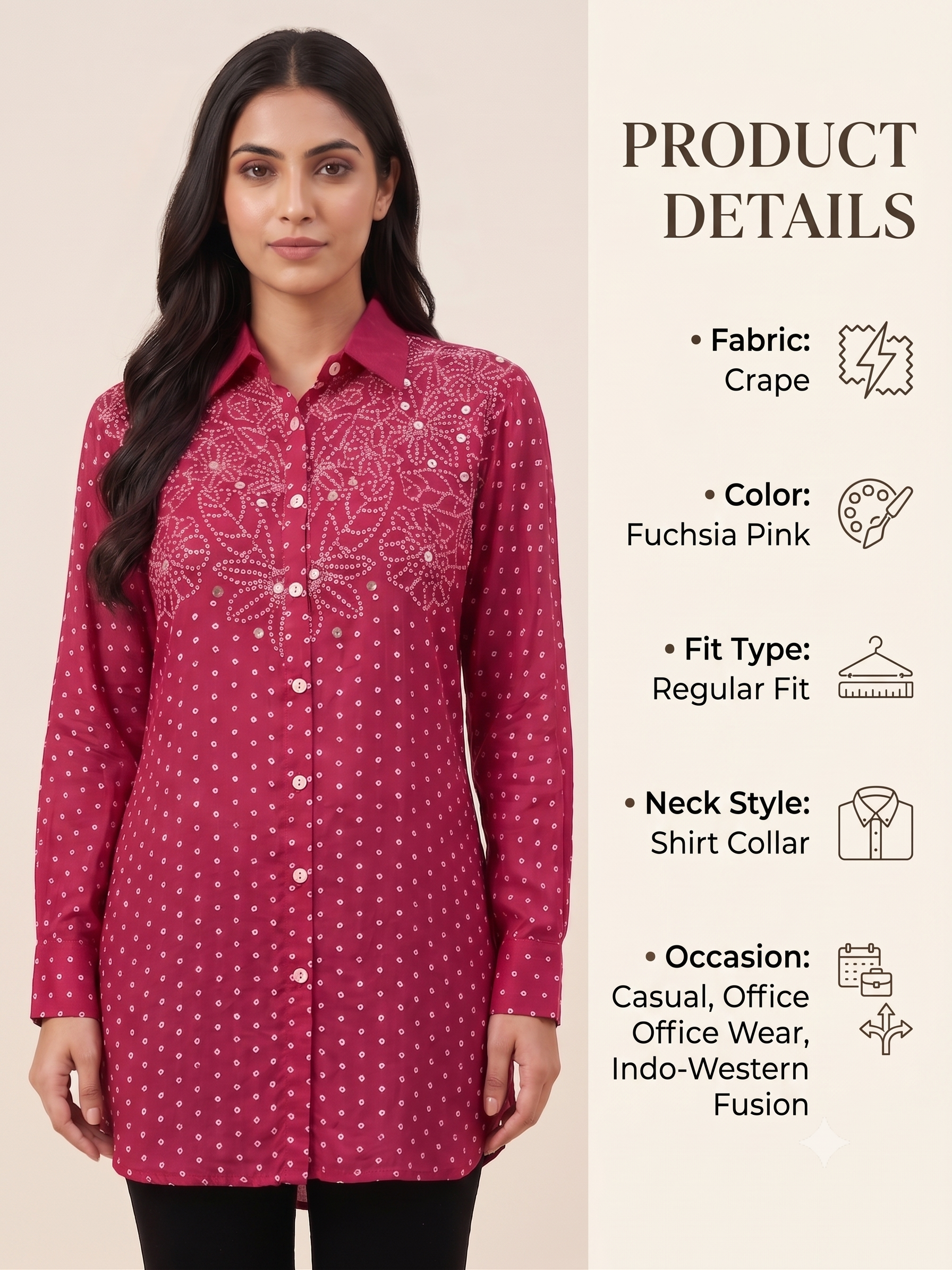 Premium Fuchsia Pink Women's Office Shirt