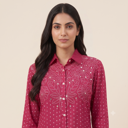 Premium Fuchsia Pink Women's Office Shirt