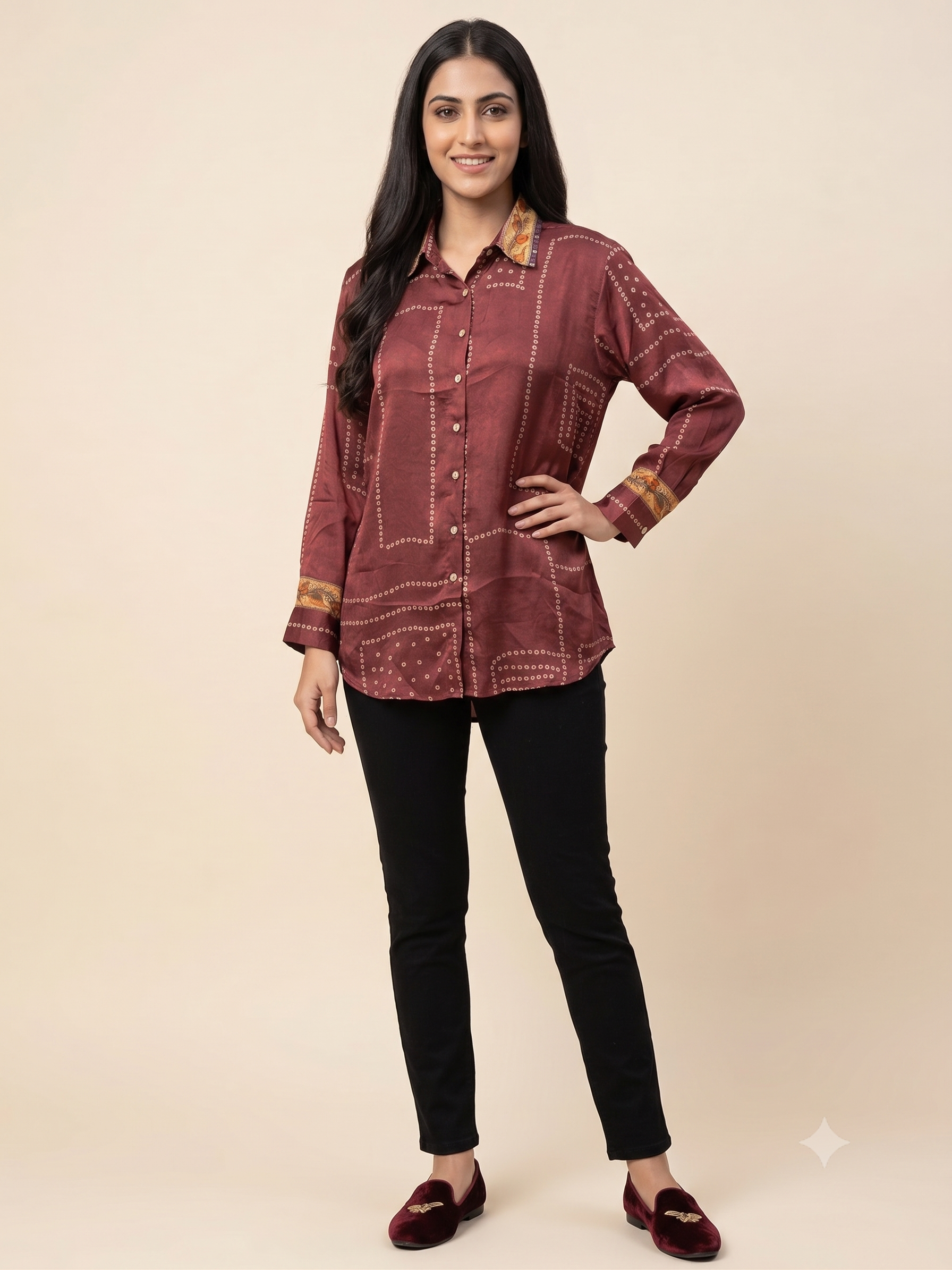 Premium Maroon Women's Office Shirt