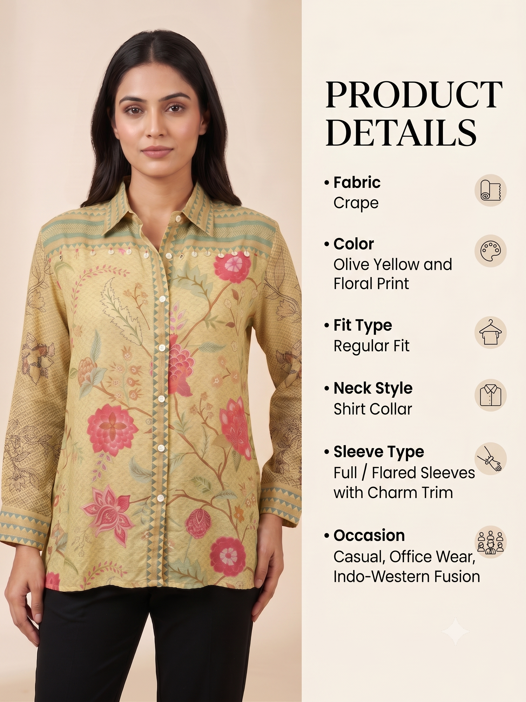 Premium Beige Office Shirt for Women
