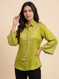 Luxury Olive Green Corporate Wear Shirt