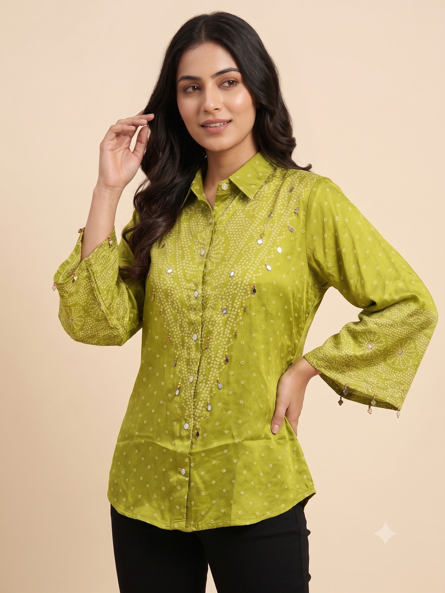 Luxury Olive Green Corporate Wear Shirt