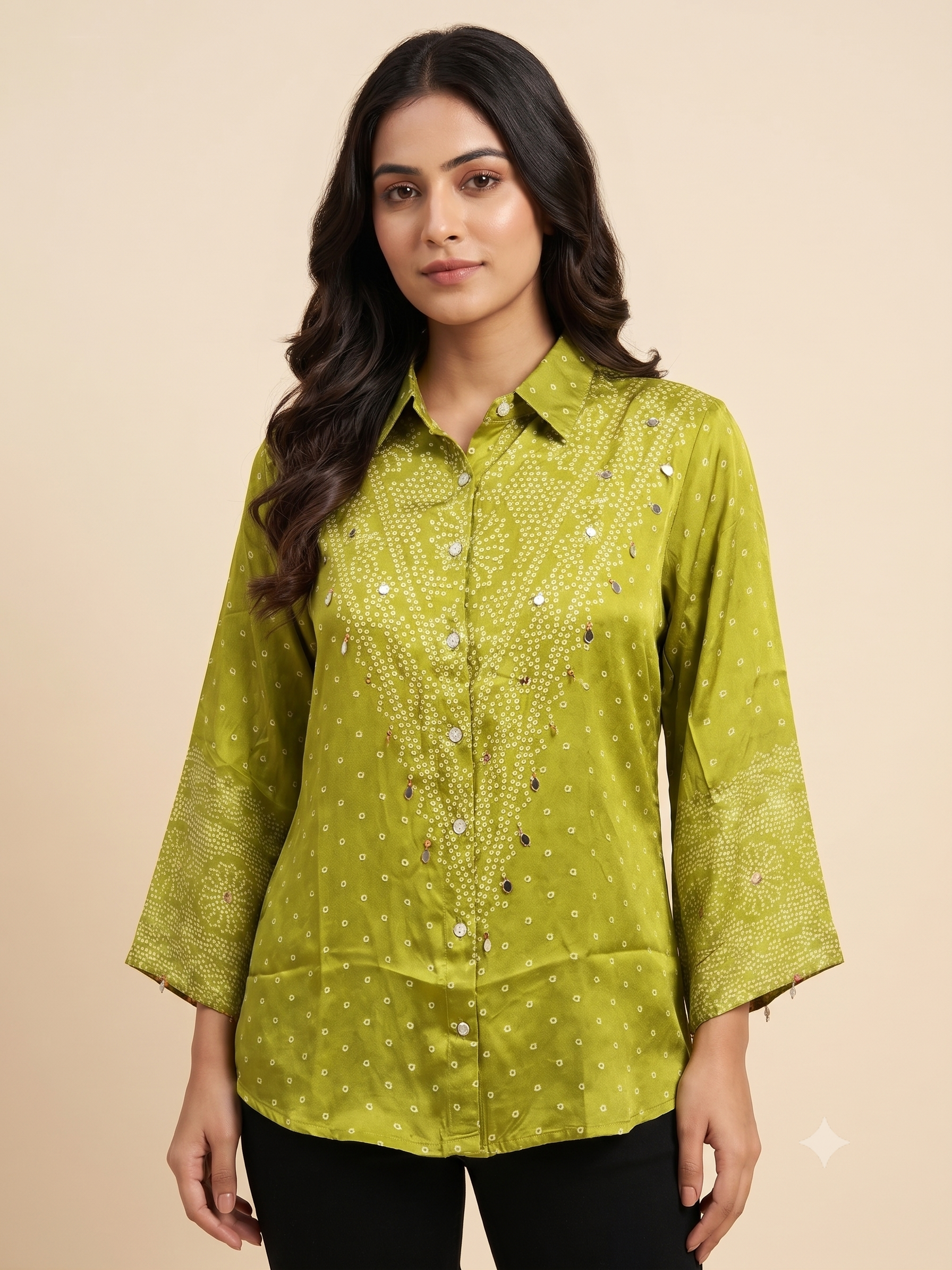 Luxury Olive Green Corporate Wear Shirt