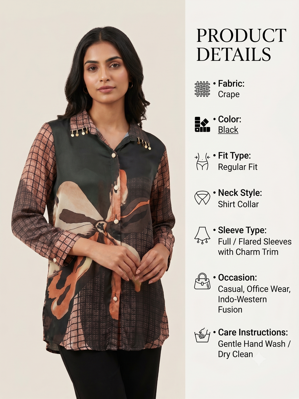 Elegant Black Formal Shirt for Women