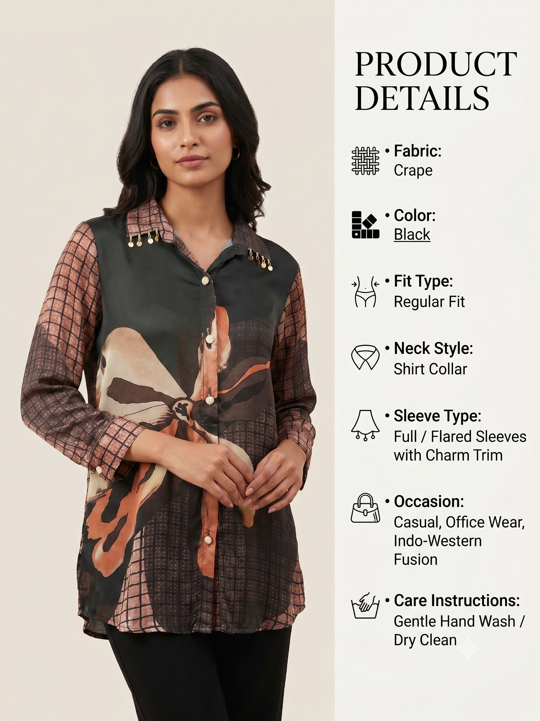 Elegant Black Formal Shirt for Women
